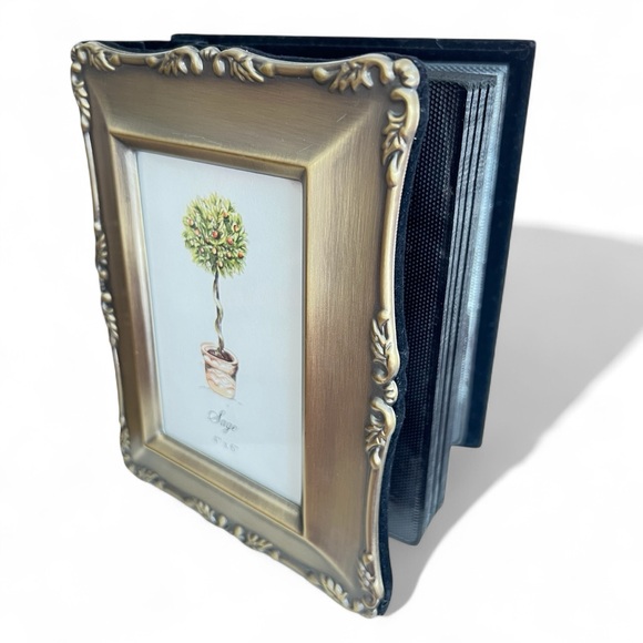 unknown Other - NEW Ornate Gold Picture Frame Album holds 41 photos table top Bridal Baby Travel